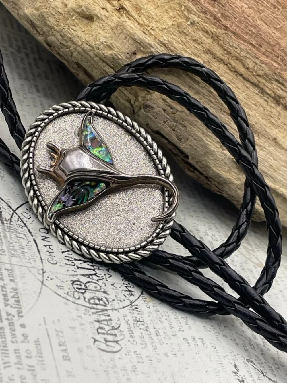 ABALONE Shell stingray Sea Horse Life Beach BOLO Tie Dad Son Festival wedding